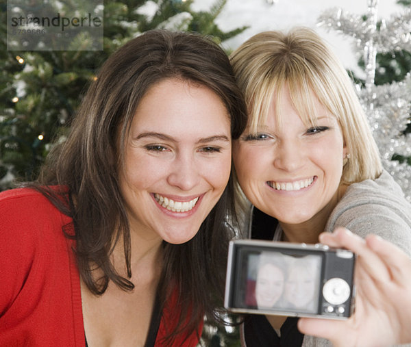 Frau  nehmen  Weihnachten  Selbstportrait