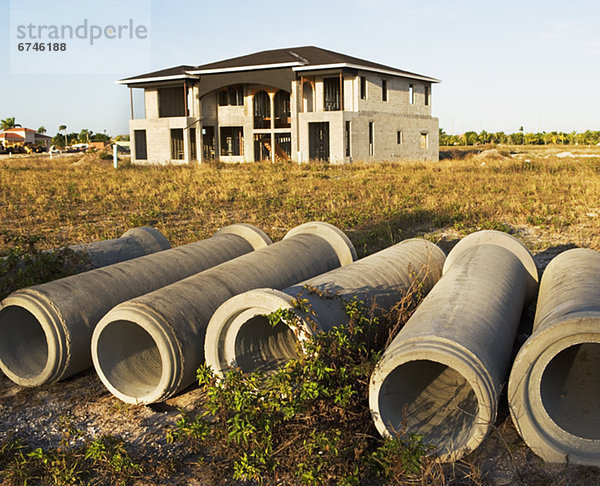 home construction  sewer pipes
