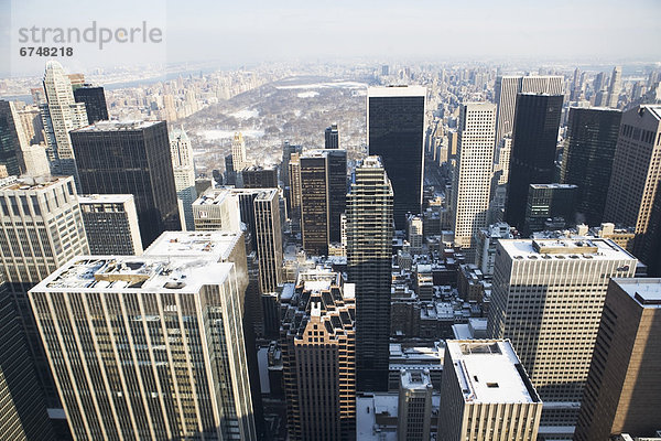 Vereinigte Staaten von Amerika  USA  New York City  bedecken  Ansicht  Manhattan  Schnee