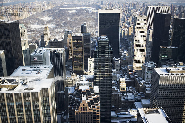 Vereinigte Staaten von Amerika  USA  New York City  bedecken  Ansicht  Manhattan  Schnee