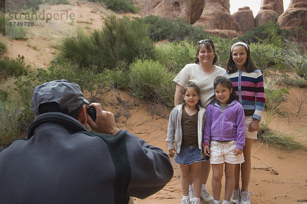 Vater Taking photographie Familie