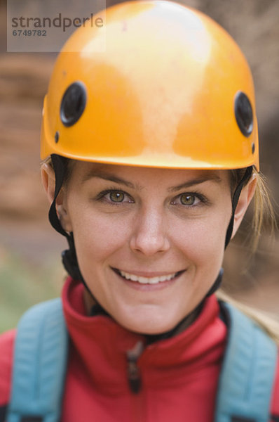 hoch  oben  nahe  Frau  Kleidung  Helm