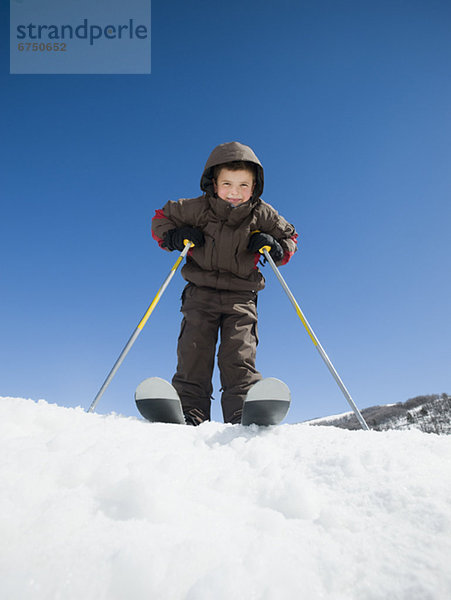 stehend  Ski  Junge - Person