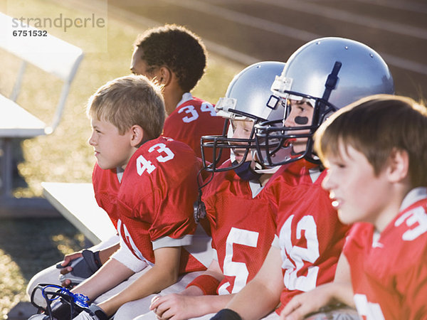 sitzend Spiel Sitzbank Bank Football