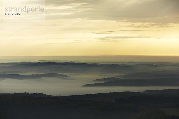 Sonnenaufgang über dem Donautal  Luftbild