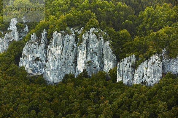 Kalkfelsen im Donautal bei Hausen  Luftbild