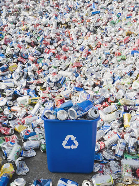 Haufen Dose Aluminium Recycling Recyclinganlage Abfallverwertungsanlage
