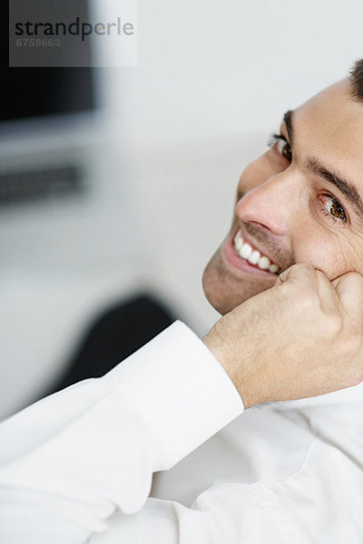 Businessman talking on phone