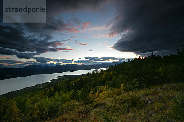 Wolke  Sonnenuntergang  über  Sturm  See  Herbst  Yukon