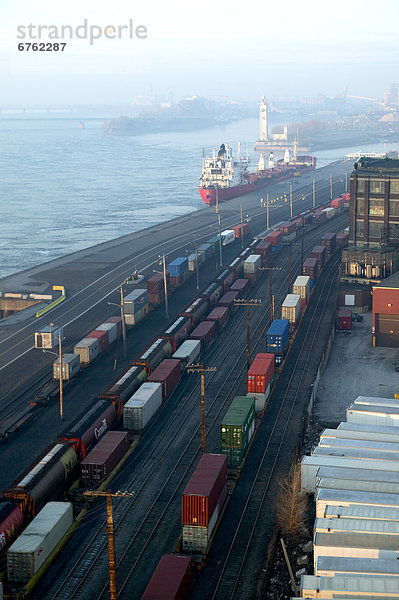 Hafen  Zug  vorwärts  Fracht  Montreal  alt  Quebec