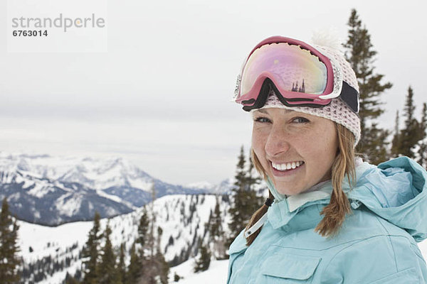 Portrait  Berg  Skifahrer