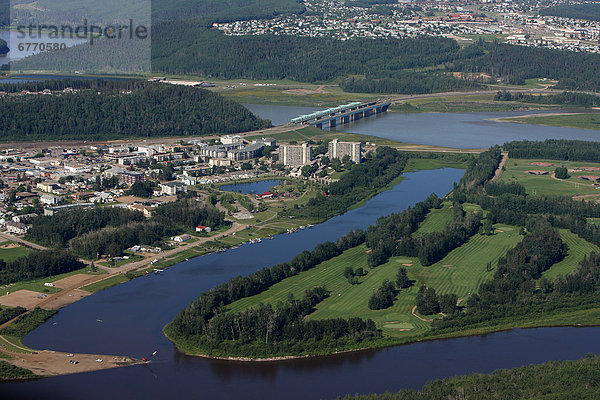 rennen  Großstadt  Fluss  Ansicht  Luftbild  Fernsehantenne  Alberta
