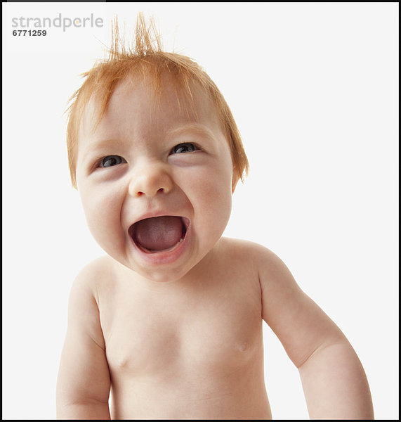 Studioaufnahme  Portrait  lachen  Mädchen  Baby