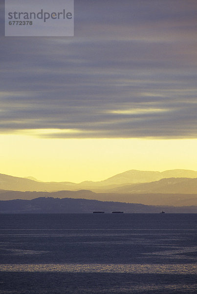 Sonnenuntergang  Insel  British Columbia  Schlepper  Vancouver
