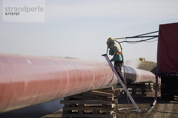 bauen  Reinigung  arbeiten  Pipeline