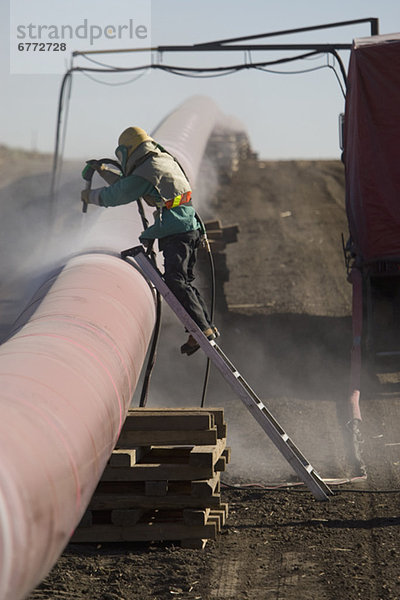 bauen  Reinigung  arbeiten  Pipeline