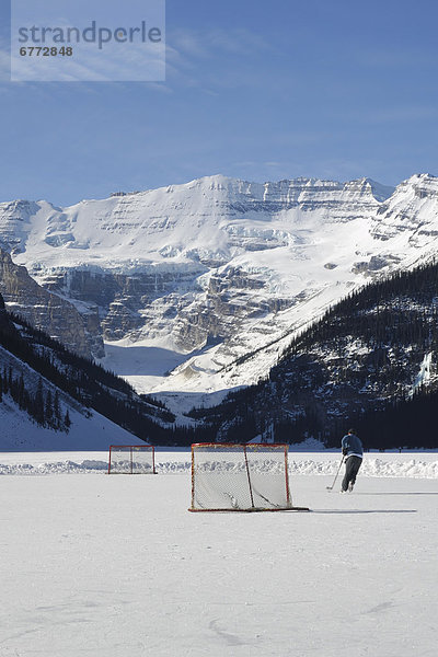 Spiel  üben  See  Banff Nationalpark  Alberta  Hockey