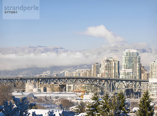 Winter  Brücke  Ansicht  British Columbia  Innenstadt  Vancouver