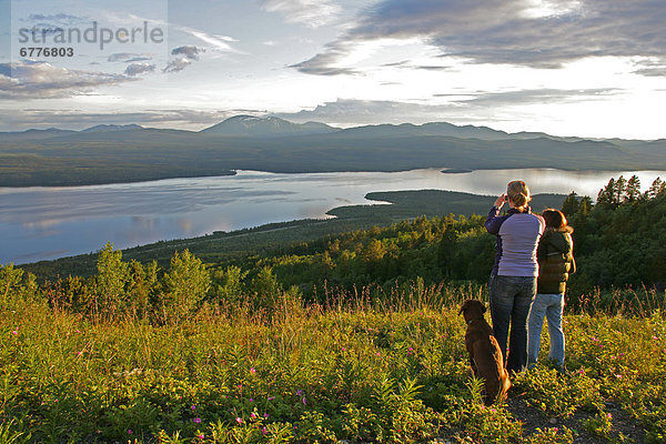 Sonnenuntergang  See  Ignoranz  wandern  Yukon