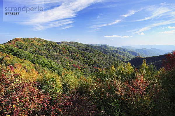 Farbaufnahme  Farbe  Berg  Ansicht  Great Smoky Mountains Nationalpark  North Carolina