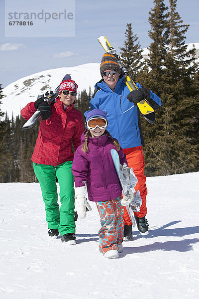 Vereinigte Staaten von Amerika  USA  Pose  Urlaub  Großeltern  Ski  10-11 Jahre  10 bis 11 Jahre  Mädchen  Colorado  Telluride