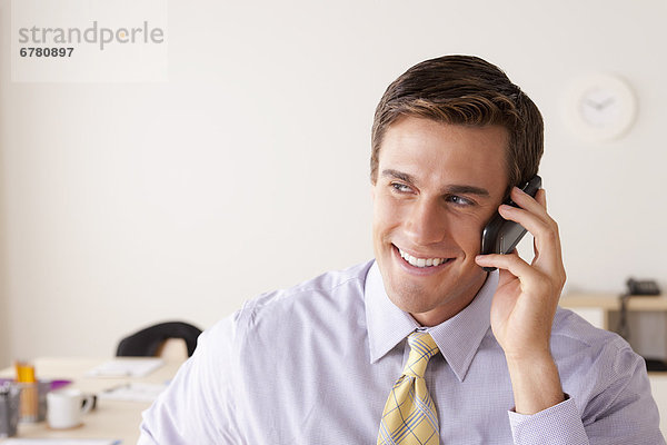 Businessman talking on phone