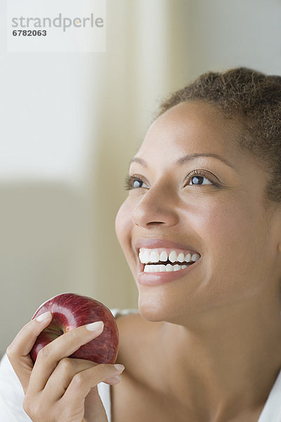 Attraktivität  Frau  halten  Apfel