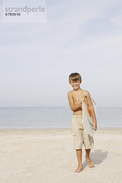 Portrait  Strand  Junge - Person  halten  Bodyboard
