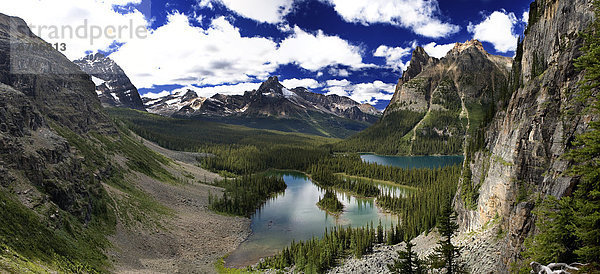 folgen  See  Ansicht  Yoho Nationalpark  Lake O'Hara  British Columbia  Kanada