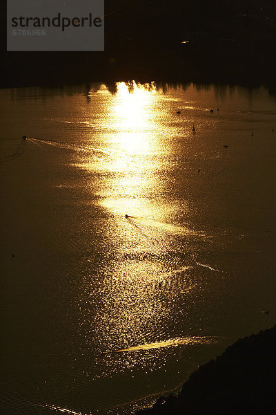 Sonnenuntergang über dem Bodensee  Luftbild