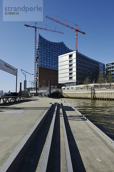 bauen Europa unterhalb Halle Kai Ansicht Hamburg - Deutschland Deutschland Grasbrookhafen HafenCity