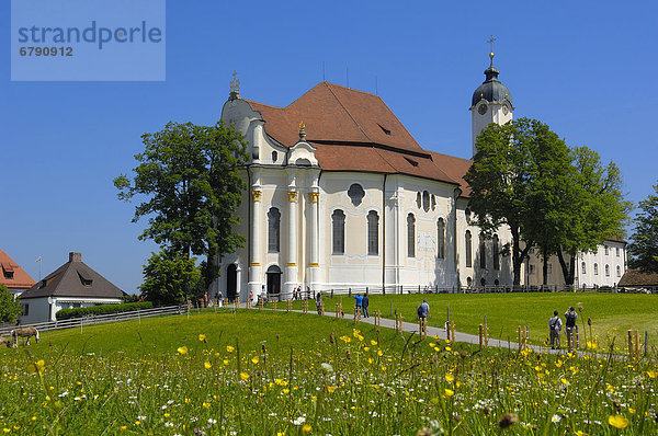 Wieskirche  UNESCO Weltkulturerbe  Wies bei Steingaden  Romantische Straße  Oberbayern  Bayern  Deutschland  Europa