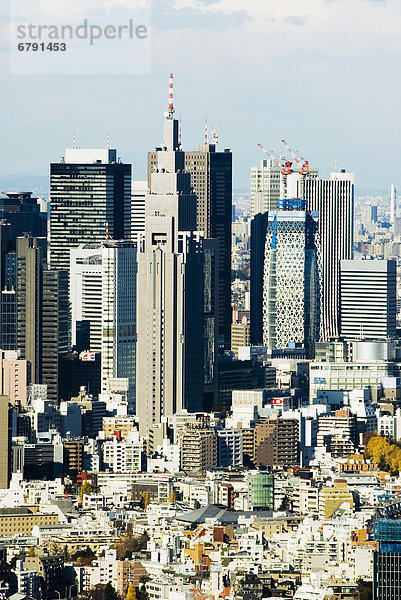 hoch oben Skyline Skylines Gebäude aufwärts Tokyo Hauptstadt Japan Shinjuku