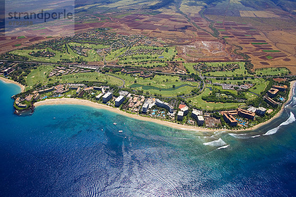 Hawaii  Maui  Antenne von Kaanapali Resort-Bereichs.