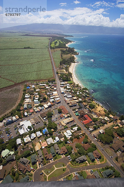 Stadt  Ansicht  vorwärts  Luftbild  Fernsehantenne  Hawaii  Maui  Paia