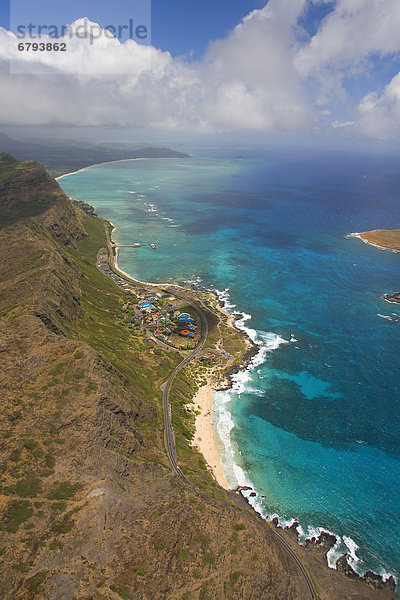 Lifestyle  Strand  Meer  Ansicht  Luftbild  Fernsehantenne  Hawaii  Oahu