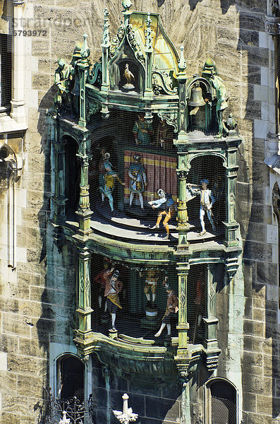 Glockenspiel Neues Rathaus  München  Bayern  Deutschland  Europa