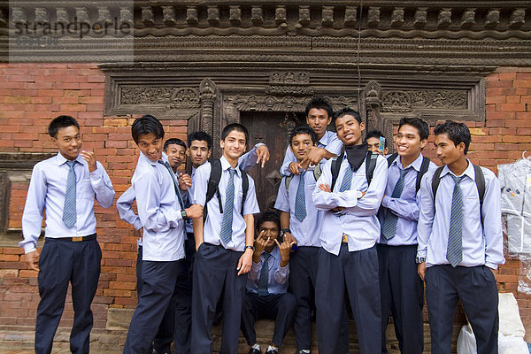 Kathmandu  Hauptstadt  hoch  oben  Schule  Student  Bhaktapur  Nepal