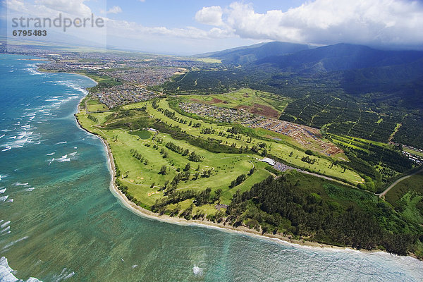 Hawaii  Maui  Waiehu Municipal Golf Course  Luftbild.