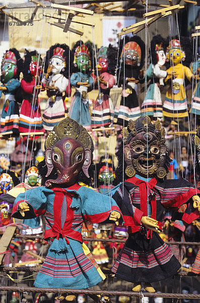 Kathmandu Hauptstadt hoch oben nahe Farbaufnahme Farbe zeigen Tradition hängen Nepal