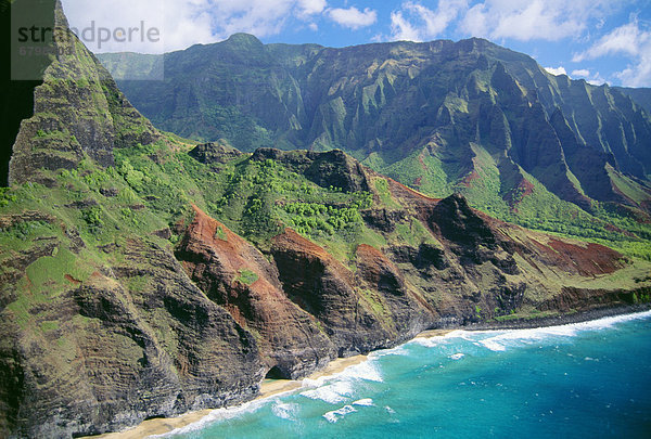 Ozean  Steilküste  Strand  dramatisch  vorwärts  Fernsehantenne  Hawaii  Kauai