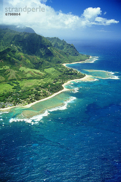 Ozean  Steilküste  Strand  dramatisch  vorwärts  Fernsehantenne  Hawaii  Kauai