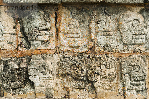 Mensch  schnitzen  Totenkopf  Symbol  Maya