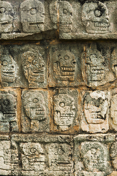 Mensch  schnitzen  Totenkopf  Symbol  Maya