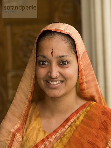 Portrait  Frau  Indien  Sari