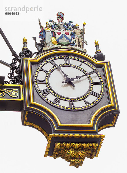 UK  London  Royal Exchange  Detail der antiken Uhr