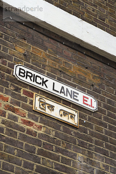 UK  London  Brick Lane Zeichen