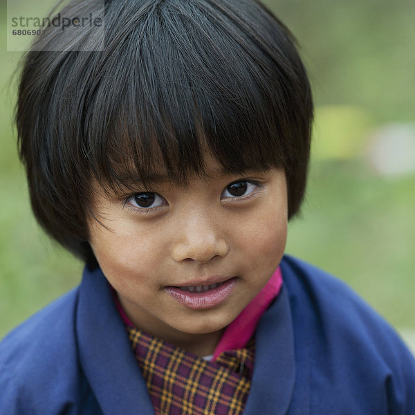 Portrait Of Young Bhutanese Girl  Paro Bhutan