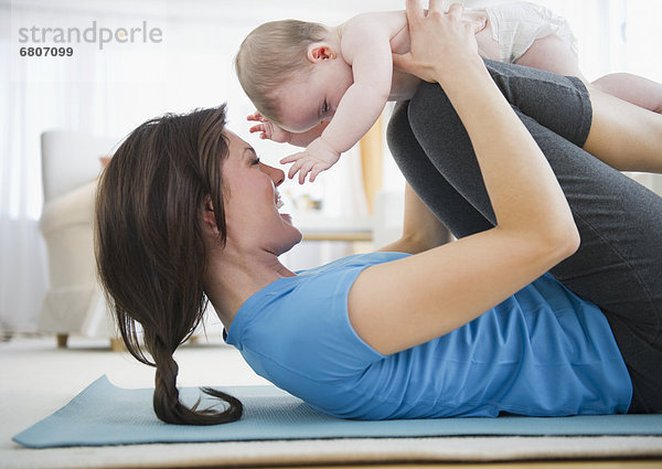 üben  Yoga  Tochter  Mutter - Mensch  Baby