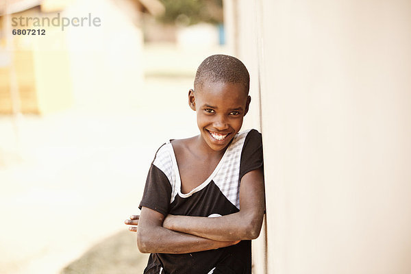 Portrait Of Smiling Ugandan Child  Kampala Uganda Africa